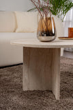 Hanah Home Élégante Table à café, Travertine, 119 x 39,8 x 60 cm, 100% mélamine, épaisseur 18 mm, Design élégant en marbre pour espaces de Vie Modernes