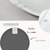 GOLD&CHROME UNIQUE DESIGN, Miroir Mural, Rond, avec Cadre en Aluminium - Blanc ⌀60 Miroir revêtue de téflon, résistante à l'humidité Cadre de Miroir, 2 cm de Profondeur, Peint par poudrage