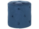 Beliani Pouf de Forme Cylindrique Type Chesterfield fabriqué en Velours Synthétique Bleu Foncé pour Salon ou Chambre Moderne
