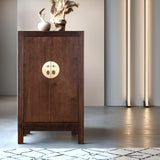 Fine Asianliving Armoire Chinoise Earthy Marron - Orientique Collection L70xP40xH120cm Armoire Chinoise Meubles Chinois Mobilier Oriental Asiatique Mandarin Pekin
