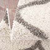 VIMODA Poils Longs Shaggy Tapis Rugueuse Design Crème Gris Moderne - Blanc, 120x170 cm