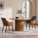 CLIPOP Lot de 2 Chaises de Salle à Manger Avec Accoudoirs - Rembourrées pour Cuisine, Salon, Bureau, Chambre à Coucher - Fauteuil Lounge Set (1, Similicuir Gris-Brun)