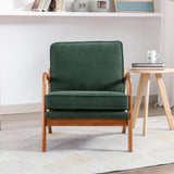 SUPPNEED Fauteuil lounge Mid Century moderne Accent Chair, fauteuil en bois pour salon, chambre à coucher (émeraude et chenille)