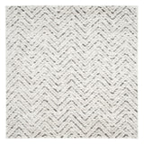 Safavieh Tapis Chevron pour Salon, Salle à Manger, Chambre à Coucher - Collection Adirondack - Poils Courts - Ivoire et Anthracite - 155 x 229 cm