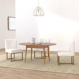 NORDICSTORY Escandi 4 Table de salle à manger nordique extensible ronde 120-155 cm, chêne massif, idéale pour cuisine, salon, meubles design nordique, couleur chêne naturel