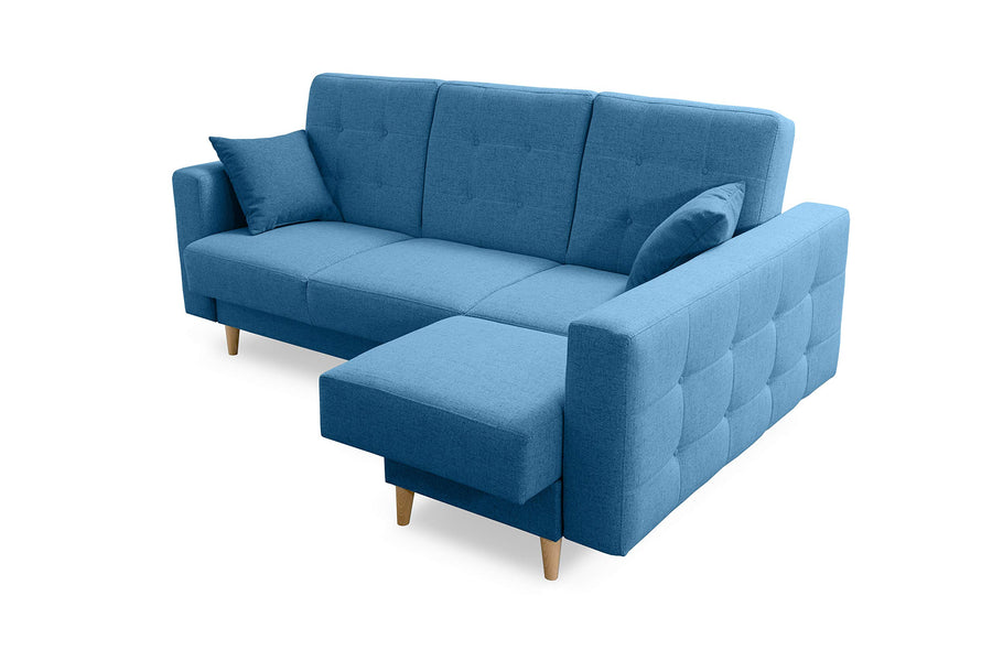 Robin Hilton canapé d Robin Hilton canapé d'angle avec Fonction lit en Forme de L Style Moderne scandinave Angle à Droite Bleu 158 x 225 x 100