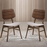 New Classic Furniture Mid-Century Modern Oscar Lot de 2 chaises avec dossier en bois Noyer