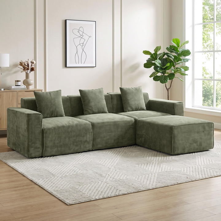 HOMCOM Canapé 3 Places, Canapé d HOMCOM Canapé 3 Places, Canapé d'Angle Modulable en Chenille 251 cm
