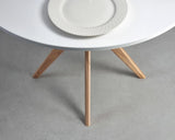 Ragaba Jubi Table à Manger Ronde 80cm Chêne Beige Brun