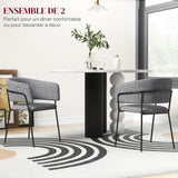 HOMCOM Lot de 2 chaises de Salle à Manger Chaise de Cuisine Pieds en Acier, Assise rembourrée, pour Salle à Manger, Salon, Cuisine, dim. 57L x 53l x 73H cm Gris