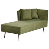 Beliani Chaise Longue Moderne Côté Droit en Tissu Polyester avec Coussins Pieds en Métal Vert Riom