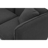 CONCEPT USINE - Canapé Scandinave Isko 3 Places Gris Anthracite - Canapé Nordique Moderne avec Ottoman Pouf - Largeur 203 cm - Tissu 100% Polyester - Facile À Entretenir, Design Moderne, Résistant