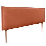 DHOME Tête de lit en Lin Naturel uni avec Bordures Tête de lit rembourrée Chambre à Coucher Moderne Top Trending (Orange, 160x105cm avec Pieds (Lits 150/160))