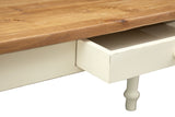 Biscottini Table de Bureau Bois 140x80x80 cm - Table de Cuisine en Tilleul Massif - Table à Manger pour intérieur et extérieur - Table en Bois Massif avec tiroir