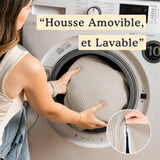 bananair - Pouf Poire Velours Côtelé, Housse Lavable, 80x70 cm, Beige