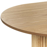 Table de Repas Ovale 180 x 100 cm en MDF et Bois d'Hévéa Bois Clair Sheridan