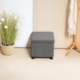 HOMCOM Coffre Pouf Rangement 30 L Couvercle Amovible 40 x 40 x 40 cm Gris