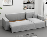 GREKPOL Canapé d'angle Convertible 145x248 à Gauche ou à Droite - Canapé 3 Places Convertible - Canapé avec Espace de Rangement - Canapé Lit - Canapé Convertible - Sofa Clair Gris