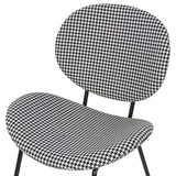 Lot de 2 Chaises de Salle à Manger Design Rétro Sans Accoudoirs en Polyester Noir et Blanc Luana