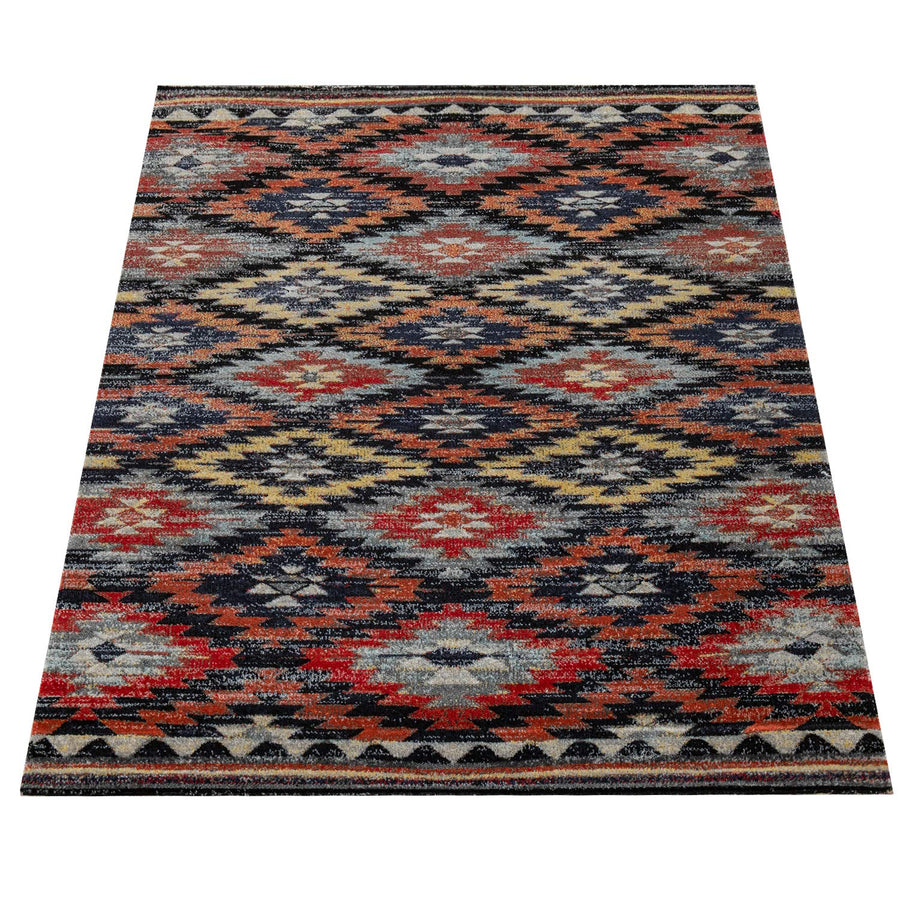 Paco Home Tapis Intérieur Et Extérieur Zigzag Rouge Orange Noir, Dimension:240x340 cm Paco Home Tapis Intérieur Et Extérieur Zigzag Rouge Orange Noir, Dimension:240x340 cm