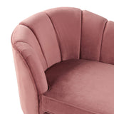 Chaise Longue Méridienne Côté Gauche en Velours Rose avec Pieds Métalliques Dorés Design 100 % Glamour et Rétro Confortable et Élégante Beliani