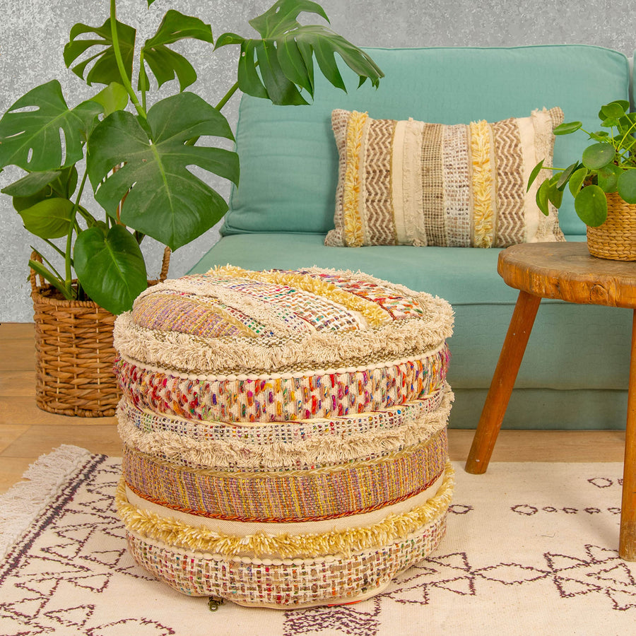 Mandala Life ART Bohemian Stool Ottoman Cover -35x45 cm - Tabouret de Luxe au décor Artisanal pour la méditation, Le Yoga et Le Tabouret Boho Chic Mandala Life ART Bohemian Stool Ottoman Cover -35x45 cm - Tabouret de Luxe au décor Artisanal pour la méditation, Le Yoga et Le Tabouret Boho Chic