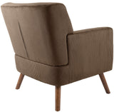 CLP Fauteuil Rembourre en Velours cotele Kioni avec accoudoirs, Fauteuil Bergere Jusqu a 150 kg, Fauteuil Relax et TV pour Salon Couleur:Marron foncé