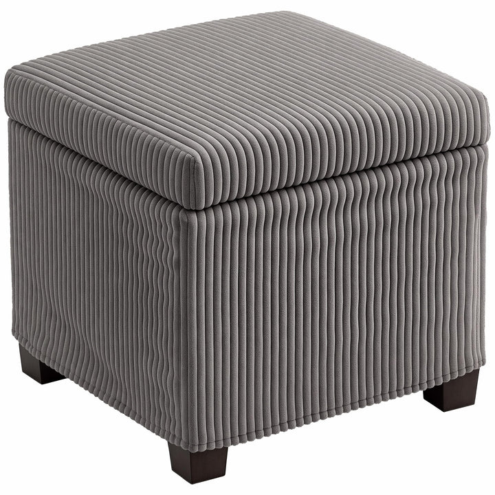 HOMCOM Coffre Pouf Rangement 30 L Couvercle Amovible 40 x 40 x 40 cm Gris