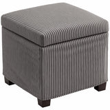 HOMCOM Coffre Pouf Rangement 30 L Couvercle Amovible 40 x 40 x 40 cm Gris