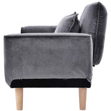 Canapé-lit inclinable en velours gris 2 places pour salon/chambre d'amis/bureau Design moderne 125 x 61 x 70 cm