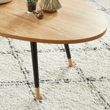 BAÏTA Table Basse Organic - Coloris Bois et Noir - L98cm