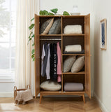 BAÏTA Armoire INES Effet chêne et cannage rotin 2 Portes