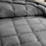 R.SHARE Couvre Lit 2 Personnes 200x220 cm, Dessus de Lit 2 Personnes Gris, Jeté de Lit Boutis Matelassage à Carreaux Douce, Couverture Matelassé de Lit Canapé Printemps Été 4 Saisons Oeko-TEX