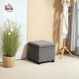HOMCOM Coffre Pouf Rangement 30 L Couvercle Amovible 40 x 40 x 40 cm Gris
