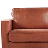Canapé Fixe 3 Places en Cuir PU Marron Effet Naturel Confort Optimal pour Salon au Design Moderne Beliani
