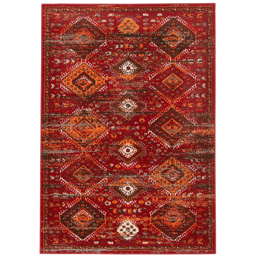 Pergamon Pop-Vintage - Tapis de Designer Orient - Terre Cuite Moderne - 5 Tailles