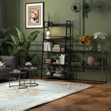 HOMCOM Lot de 2 Tables Basses Rondes gigognes Table de Salon Cadre en Acier Plateaux Amovibles Table d'appoint Style Industriel Ø 43 et Ø 35 cm Noir