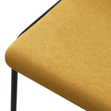 ML-Design Lot de 4 Chaises de Salle à Manger, Moutarde en Polyester avec Pieds Métalliques, Dossier Ergonomique, Assise Rembourrée, Sièges Confortables pour Cuisine et Salon, Design Moderne Élégant