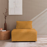 sweeek - Chauffeuse pour canapé modulable Velours côtelé Moutarde avec Un Coussin