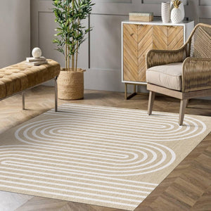 STORESDECO Tapis Vinyle Premium Haute de Gamme, Antidérapant Lavable résistant imperméable Tapis Salon Chambre Cuisine Couloir Exterieur terrasse Salle de Bain Vagues Blanches 160x230 cm