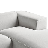 Canapé d'Angle Côté Gauche 3 Places avec Coussins Rembourré en Tissu Gris Clair Dolva