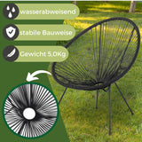 Albatros Acapulco Lot de 2 chaises noires - Chaise de jardin ou de balcon au design emblématique - Ergonomique et charge jusqu'à 120 kg - Fauteuil de salon d'extérieur ou intérieur - Fauteuil de