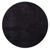 Mia´s Tapis Taos Tapis Moelleux à Poils Courts, Dessous antidérapant, Lavable à 30 degrés, Super Doux, Aspect Fourrure, Noir, 200 cm Rond