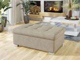 Tabouret Niko Grand Tabouret rembourré, Banc de pied Pouf Couleur au choix (Matana 17)