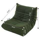 DAHUEN Fauteuil Paresseux avec Dossier,Grand Pouf Poire pour Adultes,Lazy Canapé Individuel Canapé de Sol,avec Mousse Confortable Haute densité,pour Salon, Chambre à Coucher,99x33x33cm (Vert)