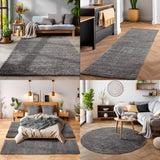 Tapis à Poils Longs, Unicolor - Monochrome, Tapis Gris, 300 x 400 cm, Tapis de Style Moderne, Tapis Salon