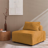 sweeek - Chauffeuse pour canapé modulable Velours côtelé Moutarde avec Un Coussin