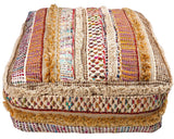 Mandala Life ART Coussin de Sol Bohème - Mélange Pure Laine et Coton - Remplissage Non Inclus - 60x20cm - Pouf Pouf Patchwork Fait Main Pouf Pouf