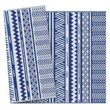Outsunny Tapis extérieur Style Graphique - Tapis réversible 2 Motifs - dim. 2,74L x 1,82l m - PP Haute densité 310 g/m² Bleu et Blanc