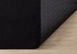 Mia´s Tapis Taos Tapis Moelleux à Poils Courts, Dessous antidérapant, Lavable à 30 degrés, Super Doux, Aspect Fourrure, Noir, 200 cm Rond